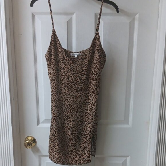 Leopard Print Spaghetti Strap Dress - Picture 1 of 5